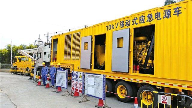 今天300kw發(fā)電機出租，為豐臺小區(qū)電力改造供電